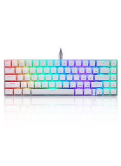 اشتري CK67 67 Keys Wired Mechanical Keyboard RGB Light Effect ABS Keycap Kailh Blue Switches Detachable Data Cable White في السعودية