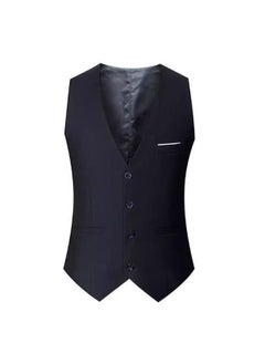 Buy Slim Fit Korean Style Mens Suit Vest for SpringBlack Black in Saudi Arabia