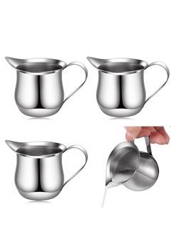 اشتري Creamer Pitcher, 4 Pieces Bell Shaped Creamer 3 Ounce Espresso Pouring Cup Stainless Steel Creamer Pitcher Mirror Finish Mini Stainless Steel Pitcher for Coffee Shop Restaurant Bakery Kitchen في الامارات