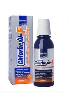 Buy Intermed Chlorhexidine 0.05% + Fluoride 0.025% Mouthwash Solution 250ml - Daily effective care of teeth and gums in UAE