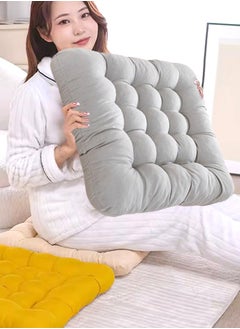 اشتري Corduroy Chair Cushion With Ties Ultra Soft Warm Floor Cushion For Kids Reading Nook Comfortable Square Seat Cushion For Adult (Grey 40*40cm) في السعودية