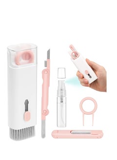 اشتري phone and Airpod Cleaner Kit 7 in 1, Multifunctional Keyboard Cleaner Earbud Cleaning Kit Tool with Cleaning Pen for iPhone, Laptop, Tablet, PC Screen, Keyboard, Bluetooth Earphones (Pink) في مصر