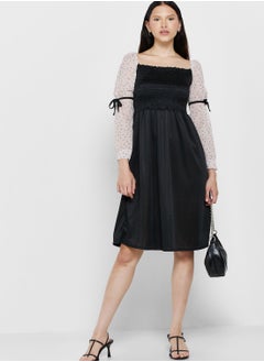 Buy Schiffli Sleeve Detail Dress in UAE