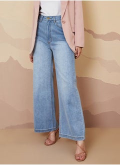 Buy Acid Wash High Rise Flared Jeans in Saudi Arabia