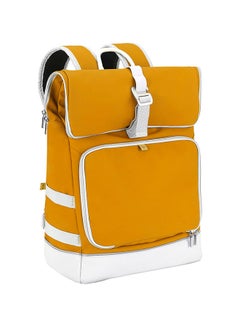Buy Unisex Sancy Diaper Bag Backpack With Heavy Duty Roll Top Closure, Large Insulated Compartment, Changing Pad And Accessories, Saffron Yellow in UAE