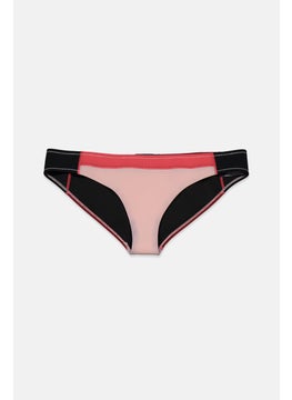 اشتري Women Colorblocked Bikini Bottom, Pink and Black في السعودية