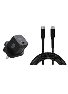 Buy Wall Charger Head 33W Type-C Port with GAN Technology from More Power and A Type-C Cable with Two Ends from Lion X in Saudi Arabia