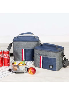 Buy Danube Essential Lunch Bag Polyester Pe Foam Aluminum Foil Layer Blue 5.98L Polyester Lunch Box Bag For Kids Men Women For Outdoor Office Work L22Xw16Xh17Cm - Blue in UAE