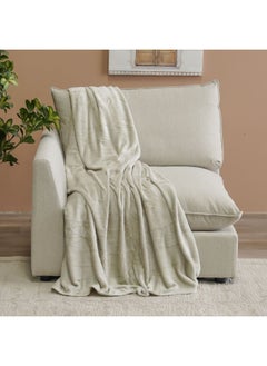 اشتري AW23 Solid Flannel Single Blanket 150x200 Cm Beige في الامارات