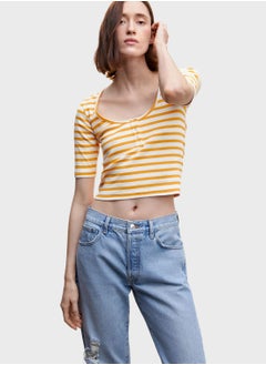 Buy Striped Crop T-Shirt in UAE