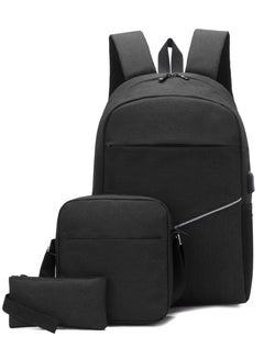 اشتري Smart 3-Piece Laptop School Travel Backpack Set Black في مصر