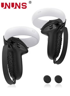 اشتري Controller Grip For Quest 2,Silicone Grips Covers With 1 Pair Non-Slip Joystick Covers,Meta Quest 2 Accessories Knuckle Strap Cover Protector For VR Touch Controllers,Black في الامارات
