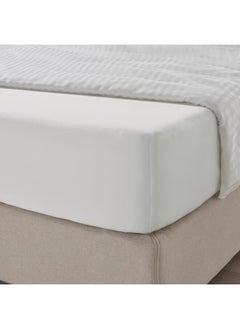 Buy Fitted sheet, white, 90x200 cm in Saudi Arabia