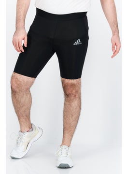 Buy Men Tight Fit Brand Logo Training Shorts, Black in UAE