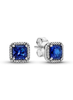 Buy PANDORA Blue Elegant Earrings - Sterling Silver and Cubic Zirconia in UAE