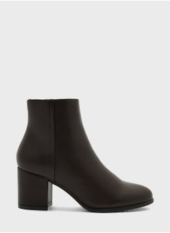 Buy Brown Pu  Ankle Boots in Saudi Arabia