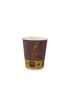 Buy Disposable Semi Wholesale Ripple Paper Cup without lid 8oz (240 Pieces) in UAE