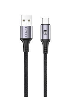 Buy Otto USB A to USB C Cable 18W Leather / 1.2m Length / Tangle-Free Cord / Fast Charging Cable - Black in UAE