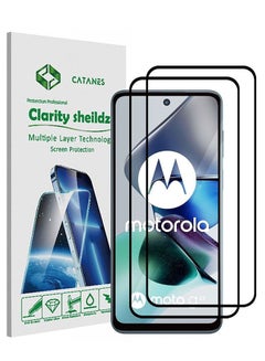 Buy 2 Pack For Motorola Moto G23 Screen Protector Tempered Glass Full Glue Back in UAE