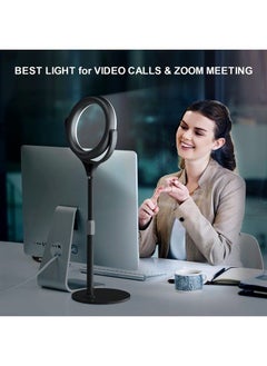 اشتري Ring Light Computer for Video Conferencing Zoom Meeting, Desk Ring Light for Laptop, Desktop Lighting with Stand and Phone Holder for Video Recording/Calls,Circle Light/iPhone Selfie Light/Halo Light في الامارات