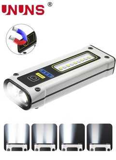 Buy Rechargeable LED Flashlight,Super Bright Flashlight With Battery Display And 3 Modes,Waterproof Torch Light With Magnetic Tail,COB Side Lights For Camping Emergencies in UAE