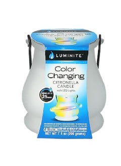 Buy Color Changing Citronella Candle with LED Light Multicolour 8.71 x 8.71 x 9.70 cm 22248-LED in Saudi Arabia