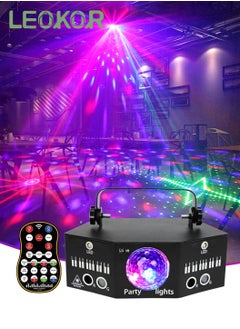 اشتري Stage Strobe Lighting Dj Party Disco Ball Light Support DMX512 and Sound Activated, LED Laser Light Flash Projector with Remote Control في السعودية