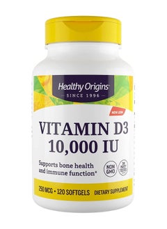 اشتري Vitamin D3 10,000 IU (Non-GMO), Supports bone health and immune function, 250 MCG,Dietary Supplement 120 Softgels في الامارات