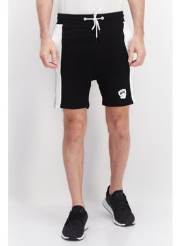 اشتري Men Sportswear Fit Drawstring Short, Black/White في السعودية