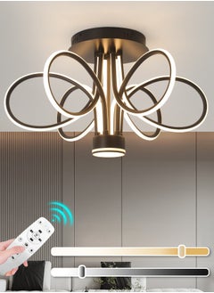 Buy Modern LED Chandelier, 76W Remote Control Dimmable Light, 23.6in Length, Three Color Temperatures (3000K-6000K), Ideal for Living & Dining Rooms, 8-15m² Spaces in UAE