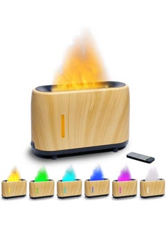 Buy Flame Diffuser Humidifier 7 Flame Colors Essential Oil Aroma Therapy Diffuser with Waterless Auto-Off Protection Fire Air Diffuser for Home Office Bedroom in Saudi Arabia