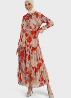 Buy Floral Print Tiered Dress in UAE