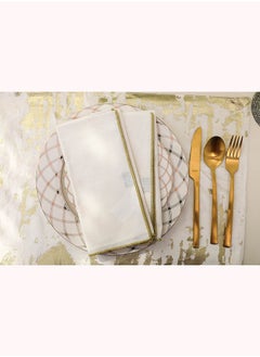 Buy Elegance 4-piece Napkin Set 45x45cm-gold in UAE