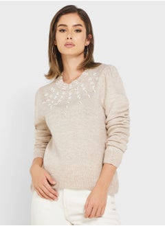 Buy Embellished Detail Sweater in UAE