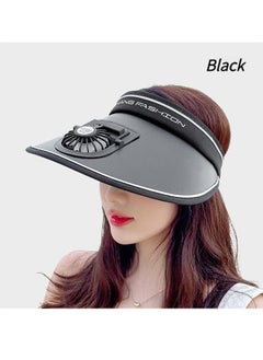 Buy M MIAOYAN USB Charging Fan Hat Adult Children Men and Women Summer Big Brim Sunshade Sun Hat Anti-UV Empty Sun Hat Outdoor Sports Hat (Gift Windproof Rope and Data Cable) in Saudi Arabia