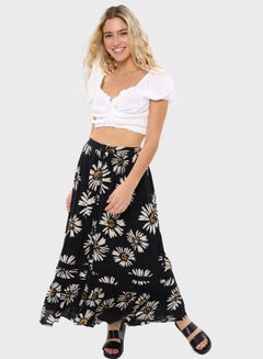 اشتري Floral Print Midi Skirt في السعودية