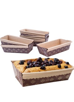 اشتري Paper Loaf Pan, Disposable Paper Baking Loft Mold 25ct, All Natural, Recyclable, Microwave Oven Freezer Safe,Perfect for Beautifully Displaying Baked Goods, 6"x 2.5"x2" في السعودية