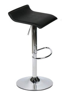 اشتري Adjustable Swivel Barstools, PU Leather with Chrome Base, Pub Counter Chair (D-Black) في الامارات