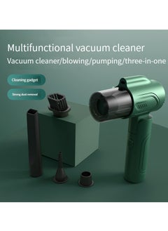 Buy Wireless car home dual-use handheld vacuum cleaner dust blowing three-in-one multi-functional portable vacuum cleaner green in Saudi Arabia