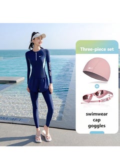 Buy Women's Summer Swimwear With Swimming Goggles and A Swimming Cap in UAE