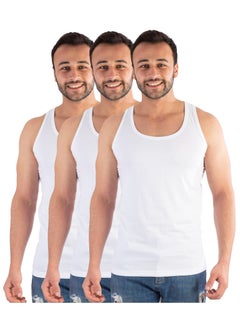 Buy 3 Pieces Men Underwear Tank Top Sport-White in Egypt