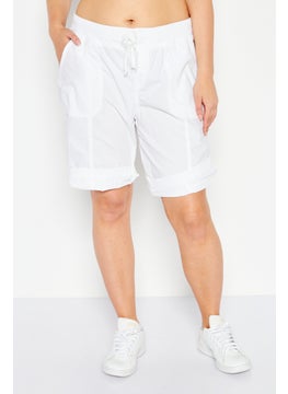 اشتري Women Solid Basic Shorts, White في الامارات