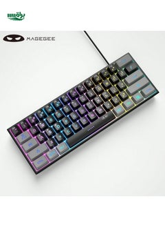 Buy MageGee TS91 60% Compact Wired Keyboard 61 Keys RGB Backlight Small Portable Office Computer Membrane Keyboard For Windows PC Laptop Gamer Grey Black in UAE