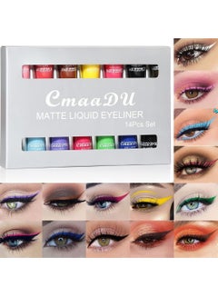 Buy 14 Colors Matte Waterproof Long Lasting Liquid Eyeliner Kit in Saudi Arabia