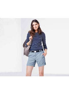 Buy Women Plain Chino Shorts, Blue in UAE