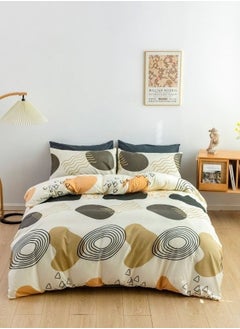 Buy King Size 6 Pieces Bedding Set, Circle Geometric Design. in UAE