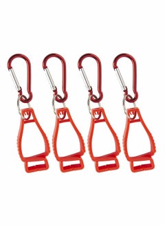 اشتري Glove Clip with Carabiners, 4 Pcs Red Work Safety Clip Glove Keeper, for Belt Loop Guard Labor Worker Attach Gloves, Glasses, Helmets, Towels في الامارات