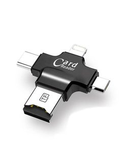 Buy 4 In 1 USB Otg Tf Micro Sd Card Reader Black in Saudi Arabia
