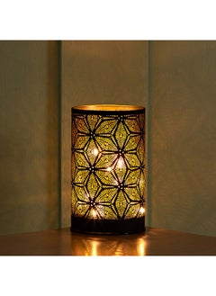 اشتري Evren Cutwork Glass Candle Holder with LED Lights 8 x 13 x 8 cm في السعودية