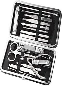 اشتري PU Manicure Pedicure Set Nail Clipper Cutter Scissor Tweezer Earpick Blackhead Needles Bag Included في مصر